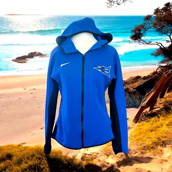 NIKE Evansville WI Blue Devils Hooded Athletic Jacket Size M - Picture 1 of 10